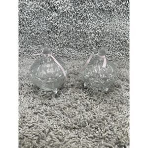 2pk Vintage 3 Legged Crystal Glass 4 Inch Lidded Candy Dish Home Decor Any Room